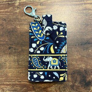 Vera Bradley Retired Ellie Blue Quilted Phone Tech Case Card Holder with Clip